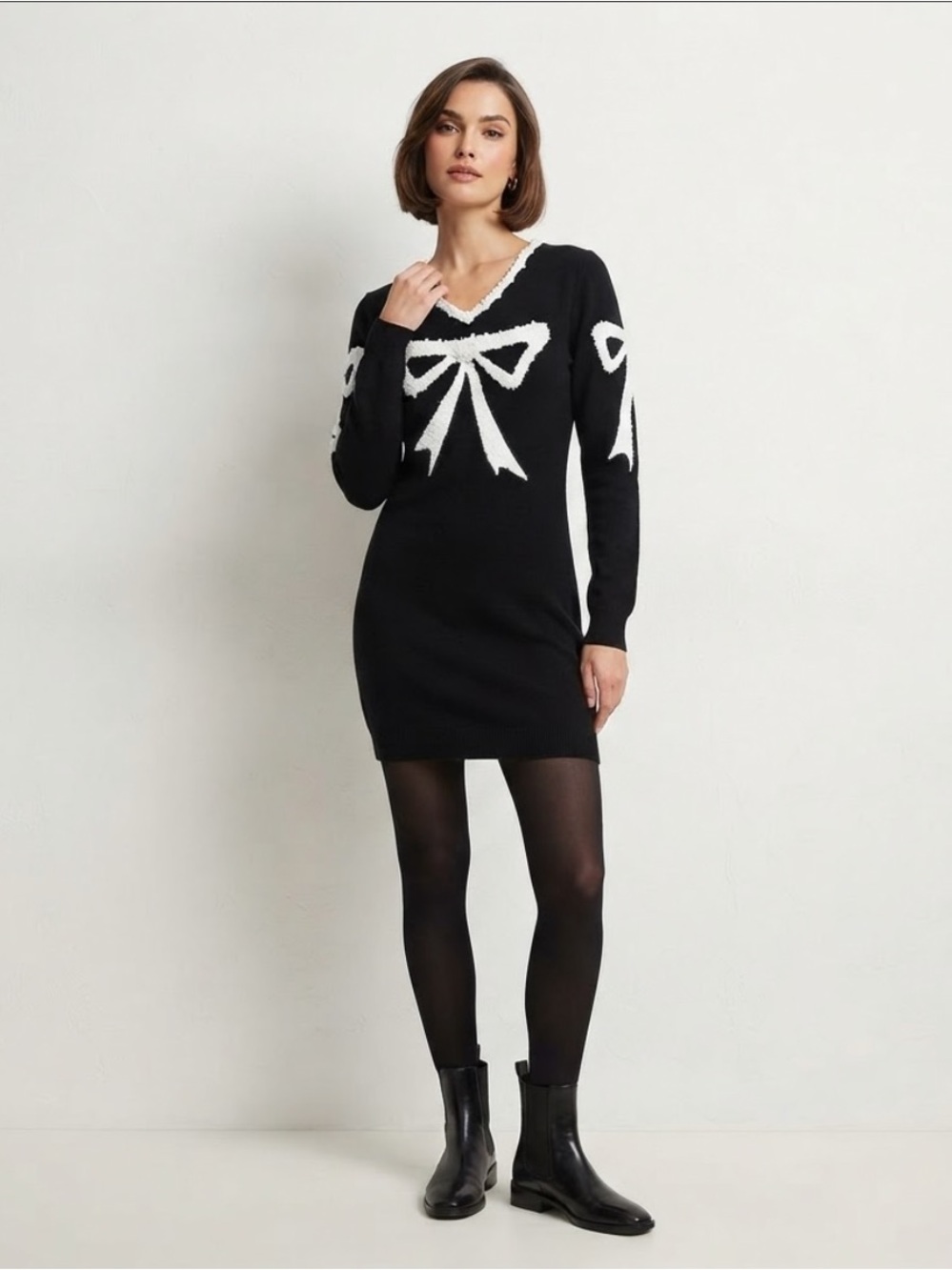 ASOS sweater mini dress/ tunic/ long sweater  V neck size Small
